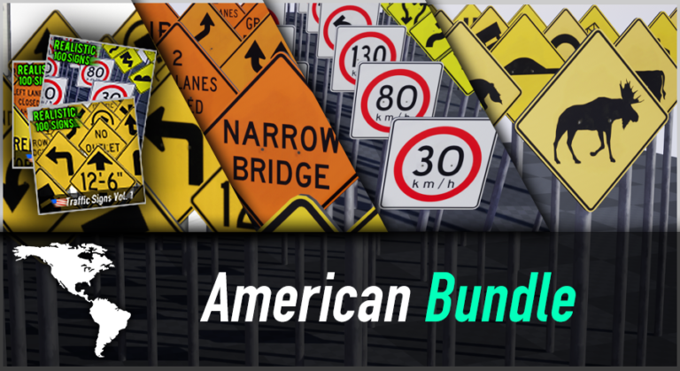American Traffic Sign Bundle – 399 Signs