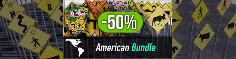 Unreal Asset Pack: American Traffic Sign Bundle
